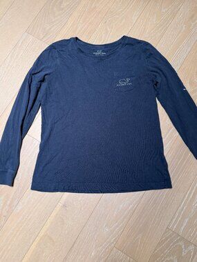 Vineyard Vines Long-Sleeve Pocket Tee (Navy Blue)